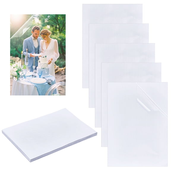 50 Pcs Cold Laminating Film Sheet 12 x 8.45 Inch A4 Self-Adhesive Laminating Pouches Clear PVC Holographic Protective Film
