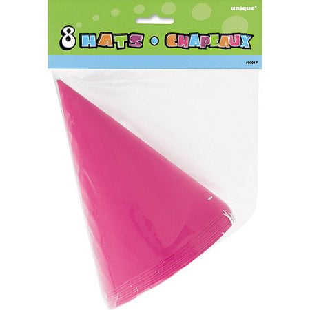 (4 Pack) Party Hats, Hot Pink, 8ct