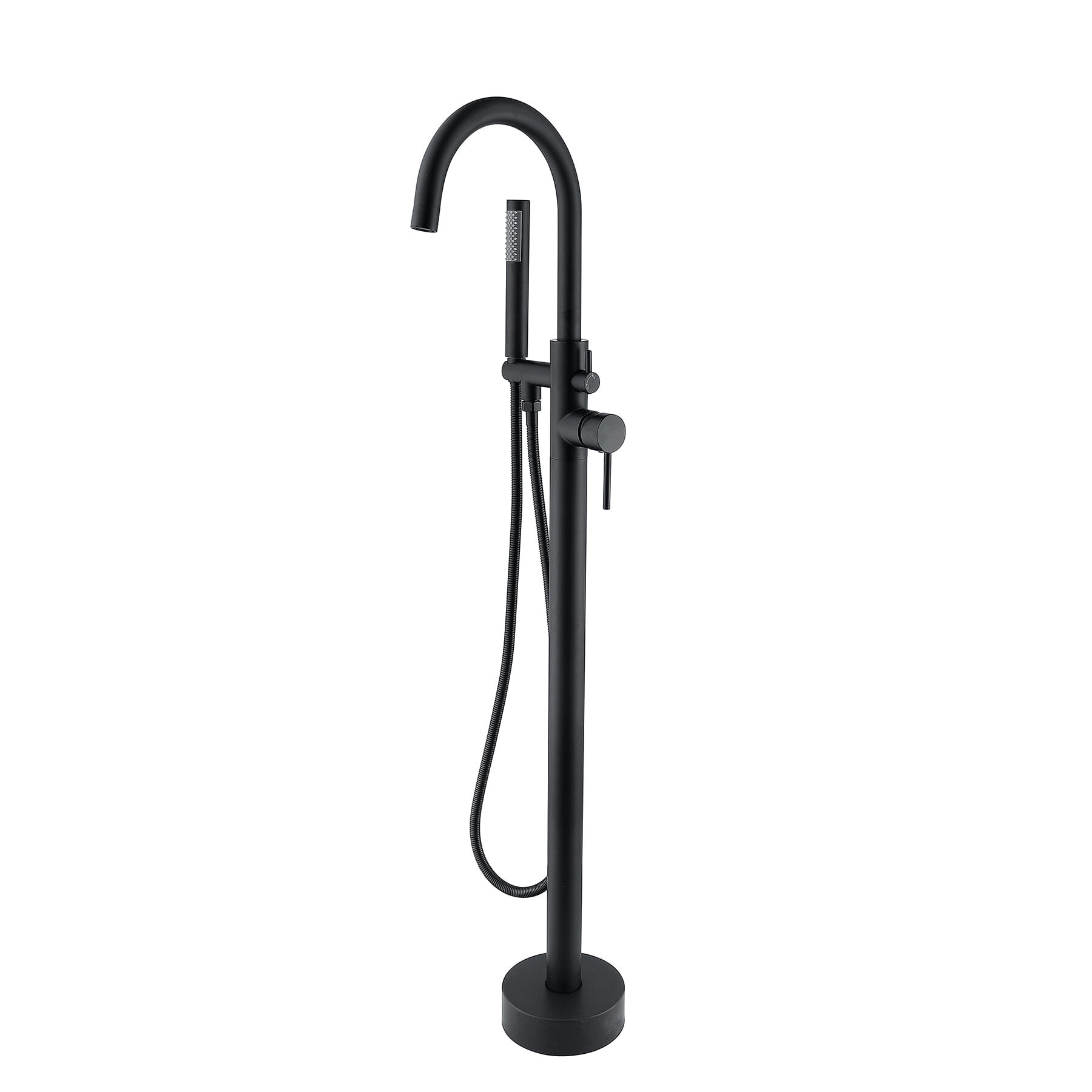 Freestanding Bathtub Faucet, Freestanding Bathtub Faucet with Hand Shower, Matte Black Freestanding Tub Filler,Metal Standalone Tub Faucet, Bath & Faucets Freestanding Tub Faucets