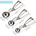 thumbnail image 2 of Cookie Scoop Set of 3 - Stainless Steel Ice Cream Scooper with Trigger, Small, Medium and Large Cookie Scoops for Baking, Easy to Clean, Highly Durable, Ergonomic Handle Cookie Dough Scoop Silver, 2 of 5