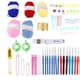 thumbnail image 4 of Kit de tejido DIY con ganchos de crochet de plástico de crisantemo azul y bolsa de almacenamiento de hilo de lana para principiantes, 4 of 15
