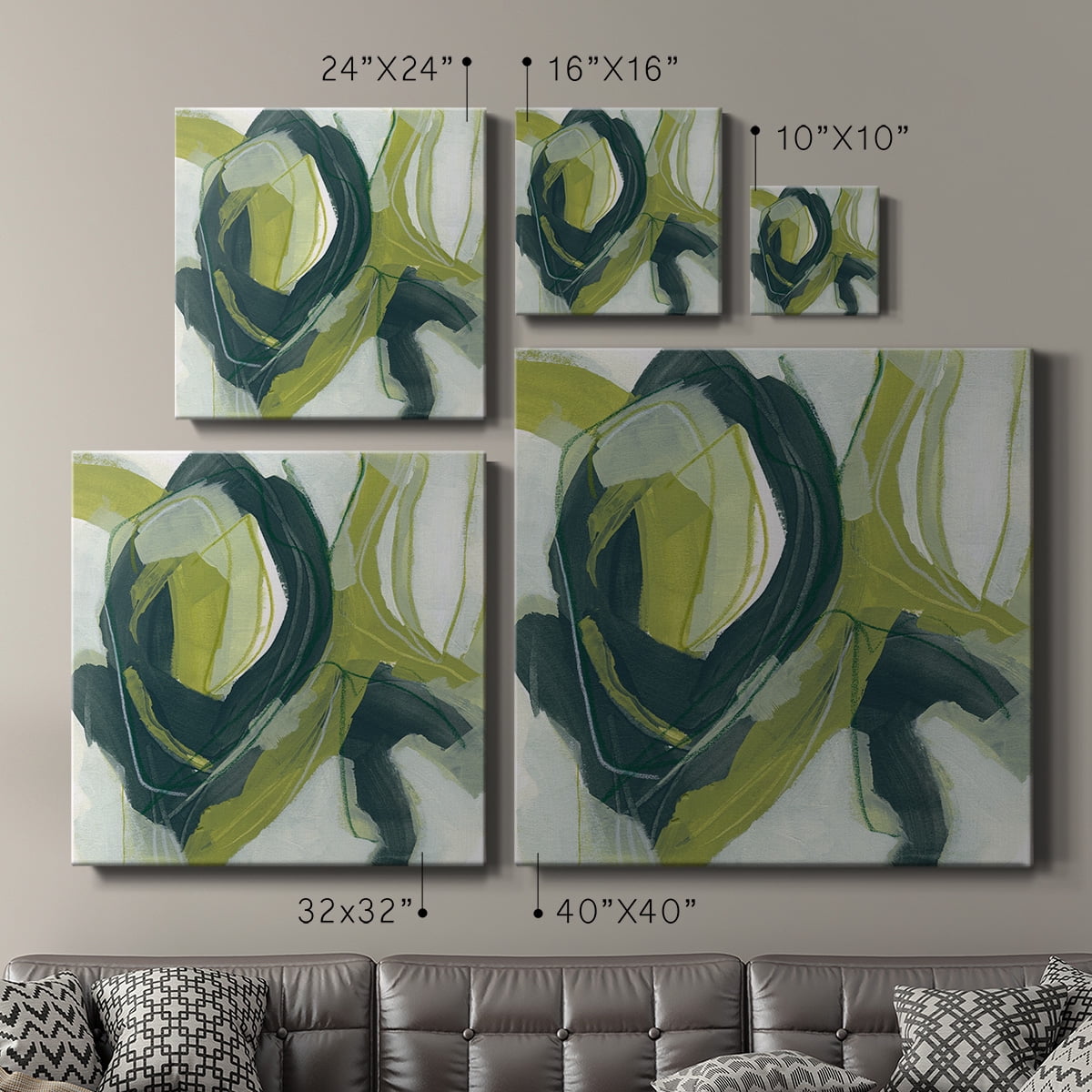 Wexford Home Verdigris Motion IV-Premium Gallery Wrapped Canvas, 40" x 40" - Ready to Hang