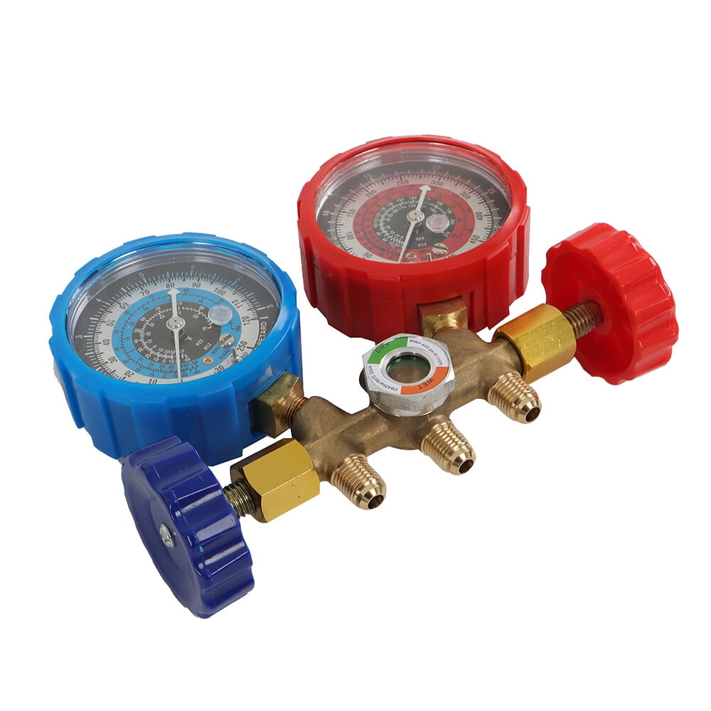 munirater Air Vacuum Pump MANIFOLD GAUGE Set 1/3HP 4CFM HVAC AC Refrigerant Kit