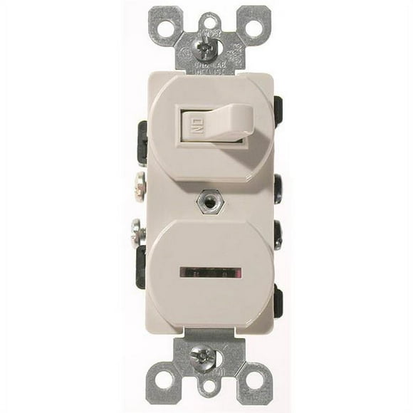 Leviton Mfg S03-05226-OIS Ivory Commercial Grade Pilot AC Combination Switch Tog