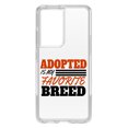 thumbnail image 1 of DistinctInk Clear Shockproof Hybrid Case for Galaxy S21 ULTRA 5G (6.8" Screen) - TPU Bumper Acrylic Back Tempered Glass Screen Protector - Adopted is My Favorite Breed, 1 of 2