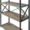thumbnail image 3 of Bowery Hill Corday Gray Wood and Black Metal Bookcase, 3 of 8