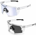 thumbnail image 2 of BingTong UV400 Photochromic Polarized Safety Glasses - Photochromic Cycling Glasses Bicycle Sunglasses,Impact Resistant PC Lens Transition Sunglasses For Sports & Work Blue, 2 of 7