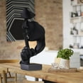thumbnail image 3 of Thinker Statue Black Large Abstract Art Decorative Sculpture, 3 of 7