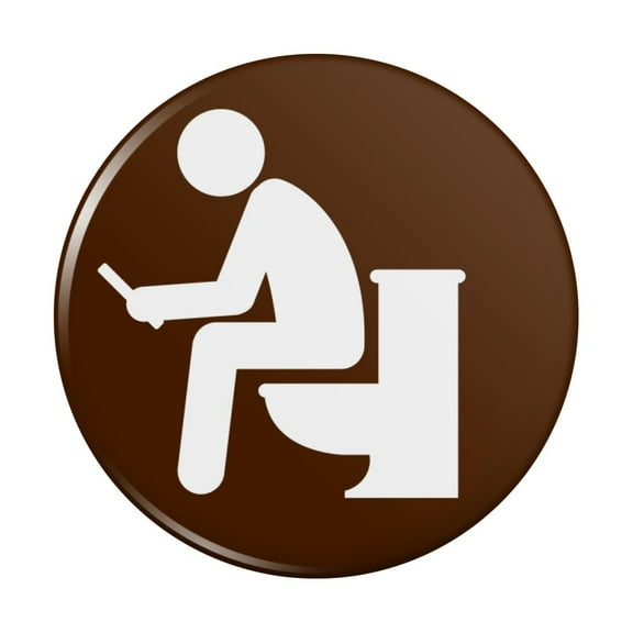 Man Pooping on Toilet Funny Kitchen Refrigerator Locker Button Magnet