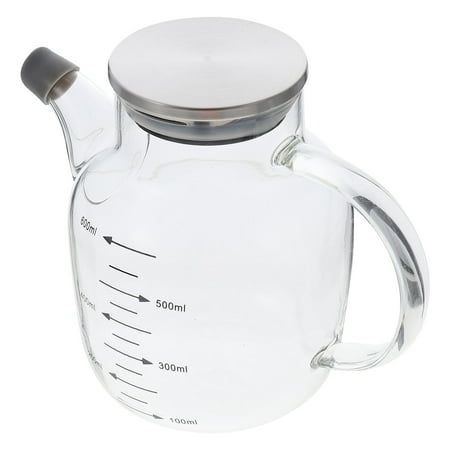 

HOMEMAXS Transparent High Borosilicate Glass Oil Bottle for Home Use Perfect for Oil Vinegar and Sauces 500ml