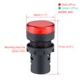 thumbnail image 2 of Unique Bargains 4Pcs AC/DC 24V Indicator Lights, Red+Green LED, Flush Panel Mount 7/8' 22mm, 2 of 5