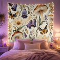 thumbnail image 2 of Mushrooms and Butterflies in a Botanical Garden, Whimsical Watercolor for Nature Lovers, Vintage Wall Art Decor, Birthday Gift Tapestry Wall Hanging for Bedroom and Living Room, 2 of 7