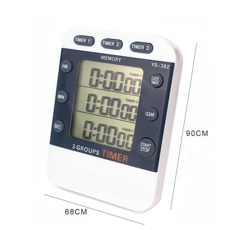 

Hi.FANCY Digital Kitchen Cooking Timer 3 Channels Timer Clock Simultaneous Timing Counter Countdown Up Time Counter Cooking Timer