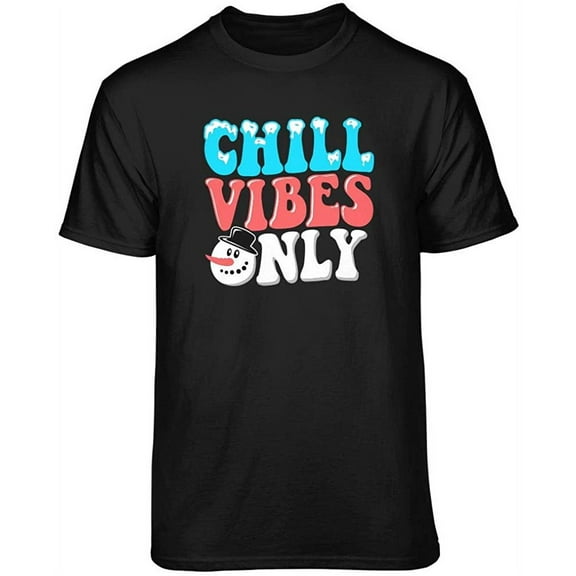 Teelocity Chill Vibes Only Graphic T-Shirt (Medium - Standard Fit, Black)