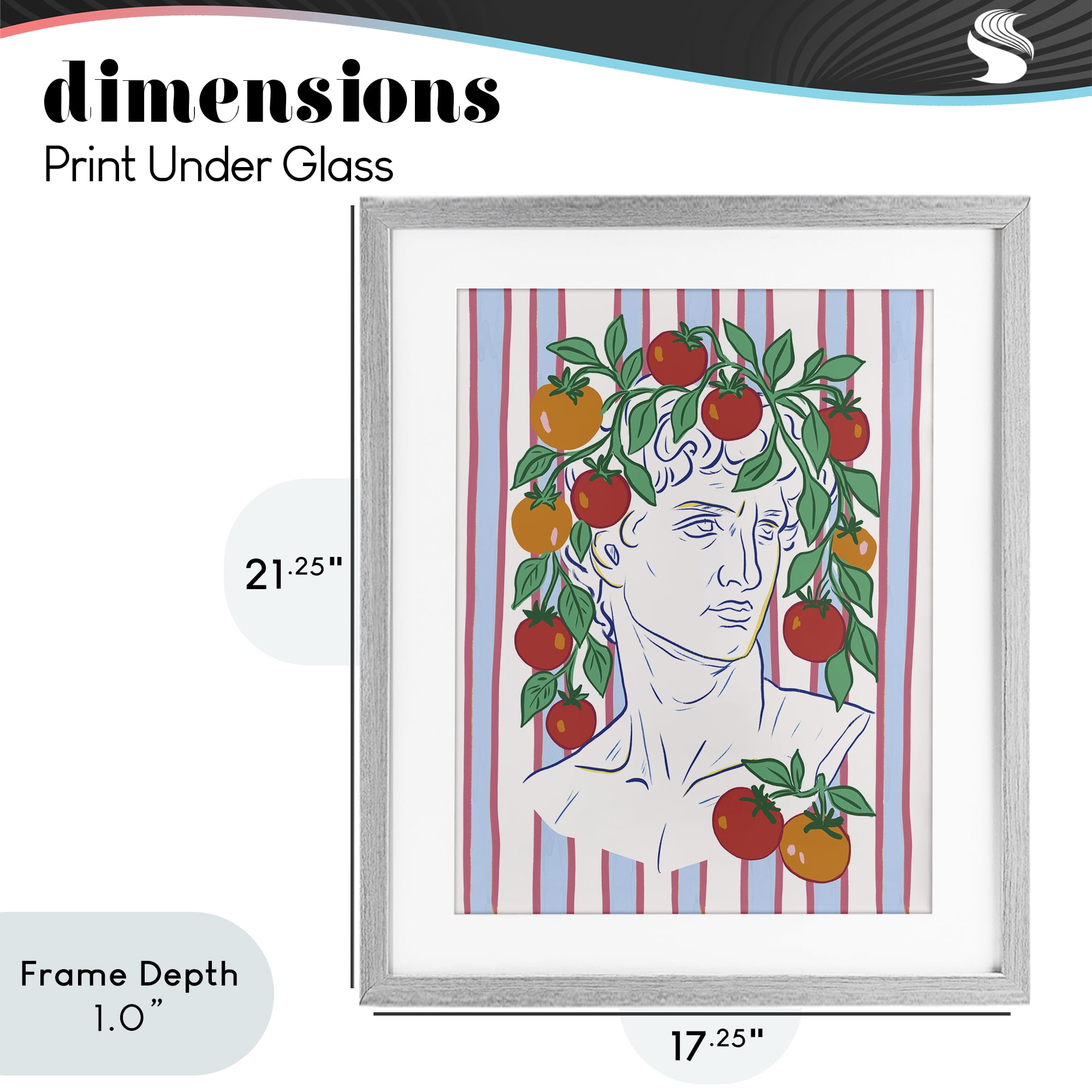 Stupell Industries La Rossa Sculpture Face Gray Framed Print Under Glass, design by Radhika Modi
