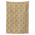 thumbnail image 2 of Botanic Tablecloth, Concept of Pastel Leaves Forest Branches Autumn Season Foliage Plants, Rectangle Satin Table Cover for Dining Room and Kitchen, 60" X 90", Mustard and Ceil Blue, by Ambesonne, 2 of 2