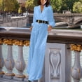 thumbnail image 2 of QATAINLAV Sequins Jumpsuits for Women Dressy V Neck Wide Leg Onesie Pants Fashion Glitter Evening Party Outfits, Blue, L, 2 of 8