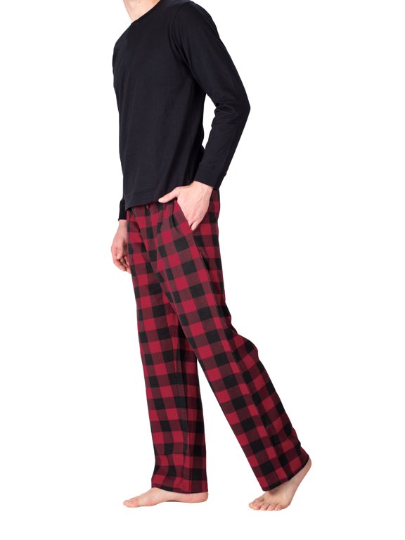 Adult Mens 2 Piece Long Sleeve Fleece Pajama Set (Sizes S-XL)