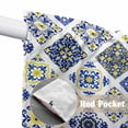 thumbnail image 4 of Swag Valance Curtains for Windows, Bohemia Style Light Filtering Kitchen Curtains with Rod Pocket, Abstract Middle Century Aztec Pattern Blue Window Treatment Valances for Living Room, 28x36 - 2 PCS, 4 of 9