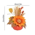 thumbnail image 3 of Harvest Berry Pumpkin Decor - Plastic Farmhouse Centerpiece Thanksgiving Tabletop Decoration Fall Shelf Display Seasonal Gift Accent(B), 3 of 8