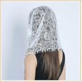 thumbnail image 4 of Chapel Veil Floral Latin Mass Head Covering Lace Scarf Mantilla Veils for Church (D), 4 of 4
