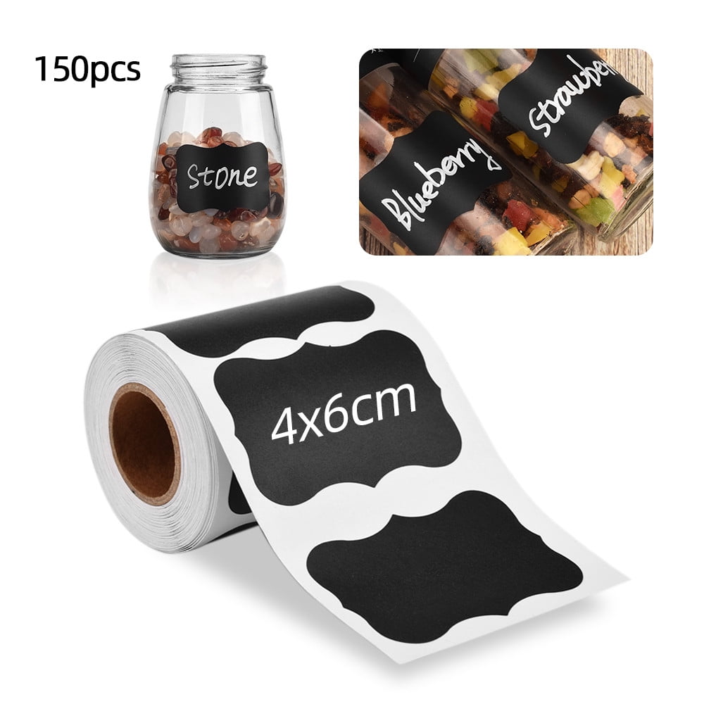 ATOMUS 150pcs Chalkboard Gift Labels Stickers for Storage Bins Spice Glass Cups Containers Blackboard Stickers（Can be customized）