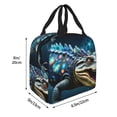thumbnail image 2 of Disketp Starry Sky Colorful Crocodile Lunch Bag for Women Men, Leakproof Thermal Cooler Sack Food Handbags Case High Capacity forTravel Work School Picnic, 2 of 5