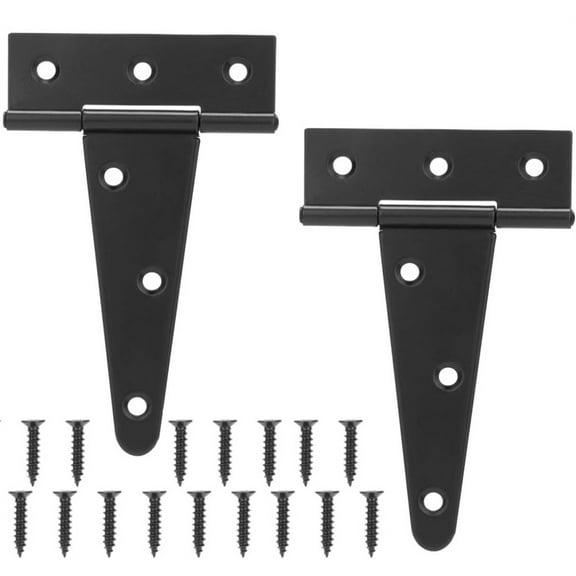 2 Pack 150mm (6") T-Hinge,Bexikou Heavy Duty Door Hinges, Metal Tee Hinges with Rustproof Coating,Garden Gate Hinges with Screws for Wooden Gates, Shed Doors, Barn Doors