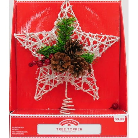 Holiday Time Christmas Decor White Star Tree Topper,