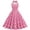 C1-Pink380, variant on Polka Dot Midi Dress For Women Halter Neck Back Bow Flared Hem Vintage Wedding Guest Long Dress