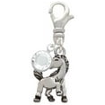 thumbnail image 2 of Delight Jewelry Silvertone Small Mustang - Mascot - Silvertone Clip on Charm with Clear Crystal Drop, 2 of 4