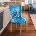 thumbnail image 4 of COEQINE Dining Room Chair Slipcovers Set of 1, Stretchable Universal Fit Chair Protector Polyester Spandex Machine Washable Covers for Dining Room, Hotel, Ceremony, Sea Turtle Flower Blue, 4 of 7