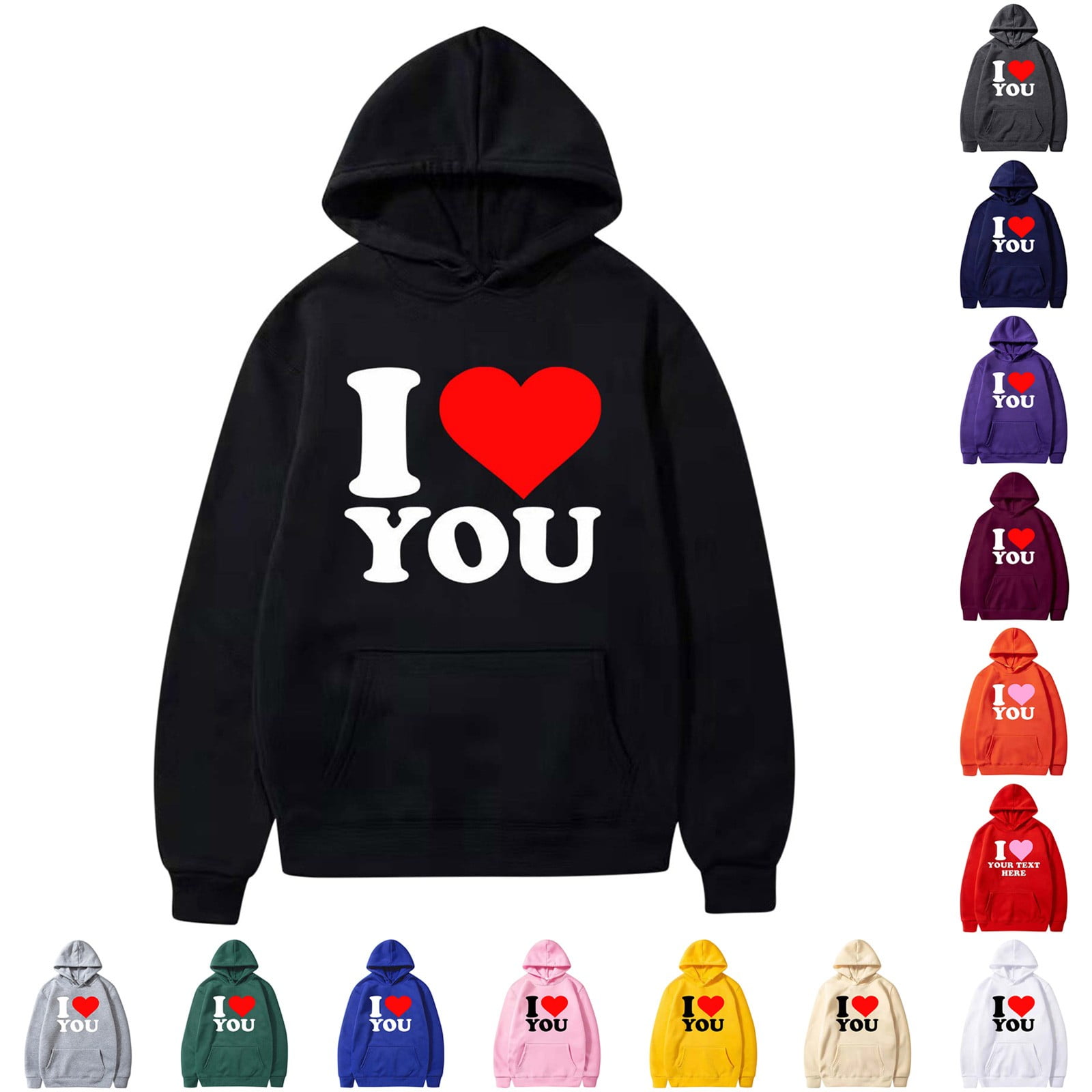 TASICA Valentines Day Hoodies for Women Casual Fleece Sweatshirts Long Sleeve Print Pullover Tops Drawstring Oversized Lightweights Fashion Hoodies with Pocket