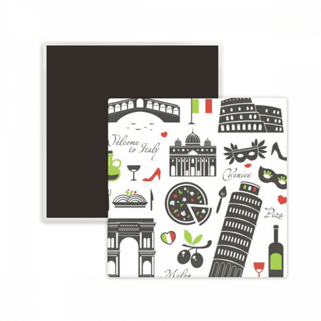 

Italy The Leaning Tower of Pisa Roman Theater Square Ceracs Fridge Magnet Keepsake Memento