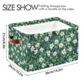 thumbnail image 4 of Yayeee 2 Pack Canvas Storage Basket with Handles for Shelves Fabric Bins Closet Organizer, Small White Flowers, 4 of 8