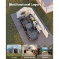 thumbnail image 5 of Grey Vertical Steel Roof Enclosed 12*25FT Metal Carport Garage, 5 of 7