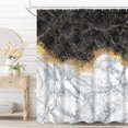 thumbnail image 4 of Black and Gold Marble Shower Curtain Abstract Luxury Grey Golden Texture Waterproof Shower Curtain for Bathroom Modern Aesthetic Fabric Bath Curtain Accessories Home Decor, 72x72 Inch, 4 of 6