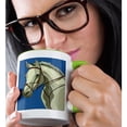 thumbnail image 2 of 3drose, Bridled Grey Horse, 11oz Two-tone Green Mug, 2 of 6