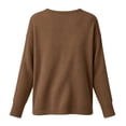 thumbnail image 4 of Kadlawus Long Sleeve Loose V Neck Pullover Women Fall Knit Sweater Cozy Soft Plus Size Tunic Tops for Commute Weekend Travel Holiday Casual Wear, Brown XL, 4 of 6