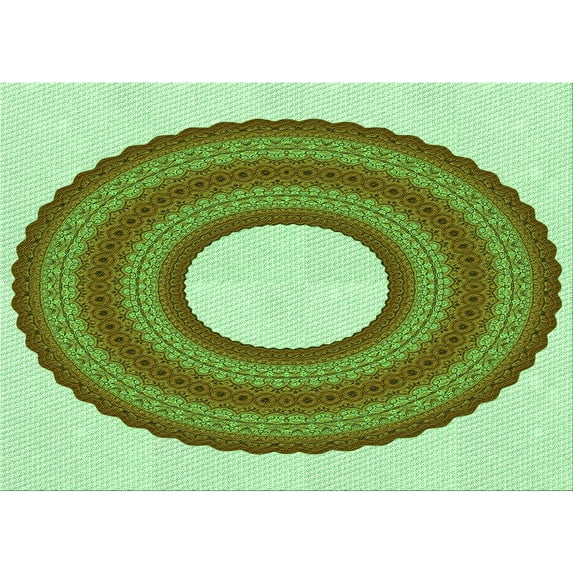 Ahgly Company Indoor Rectangle Patterned Light Green Area Rugs, 5' x 7'