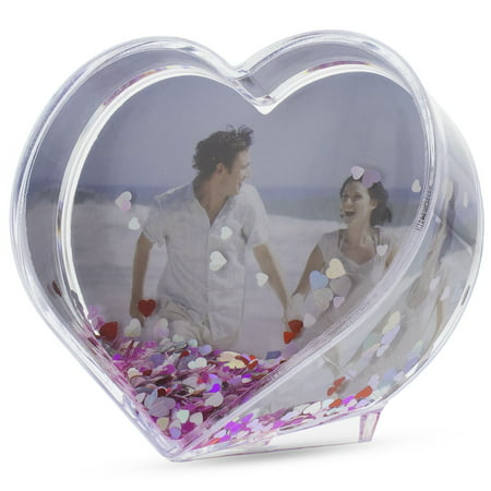 Heart Shaped Water Globe Picture Frame 3.5 Inches
