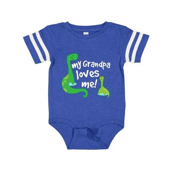 Inktastic My Grandpa Loves Me Dinosaur Boys Baby Bodysuit