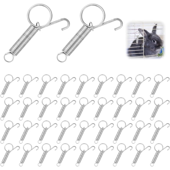 40 Pcs Spring Latch Clips for Wire Cages, Metal Door Hook Locks for Rabbit, Cat and Small Pet Crates