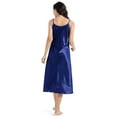 thumbnail image 5 of Deago Women's Satin Nightgown Sleeveless Long Slip Sleep Dress Silk V Neck Nightgowns Sleepwear (Blue, S), 5 of 6