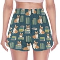 thumbnail image 3 of FORMRS Womens Swim Shorts Mesh Liner Quick Dry Casual Beach Board Bottom with Pockets, Sizes S-2XL, Blue Cartoon Dog Pattern, 3 of 9