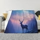 thumbnail image 1 of Fotbe Night Sky Elk Manta de Franela con Estampado, Manta Ultrasuave para Cama, Sofá, Auto, Hipoalergénica y Antibolitas-60"x50", 1 of 6