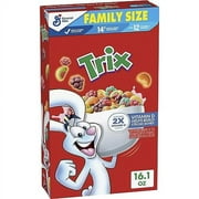 Trix Fruity Breakfast Cereal, 6 Fruity Shapes, Whole Grain, Family Size, 16.1 OZ