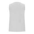 thumbnail image 6 of ECZHAW Petite Tops for Women Cotton Linen Summer Tank Tops Dressy Casual Button Trim Crewneck Sleeveless Shirts, 6 of 7