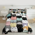 thumbnail image 2 of jejeloiu Colorful Cartoon Cat Bedding Comforter Set,Kawaii Kitten Animal Twin Comforter Sets,Multicolor Pet Animals Bedding Set For Girl Boys,Ultra Soft Home Decor Reversible,2 Pieces, 2 of 8