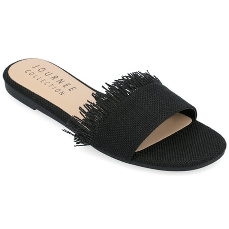 

Journee Collection Womens Koreene Tru Comfort Foam Slip On Slide Flat Sandals